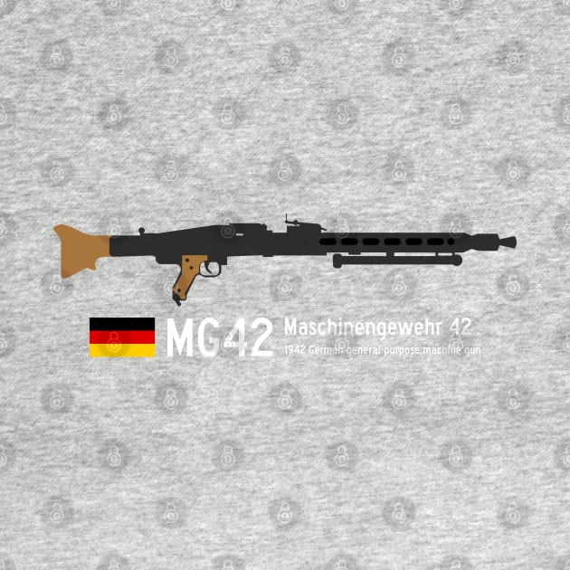 MG42 Maschinengewehr 42 Historical 1942 German general-purpose machine gun white. by FOGSJ